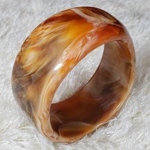 Orange | Brown | White Marble Bangle Bracelet